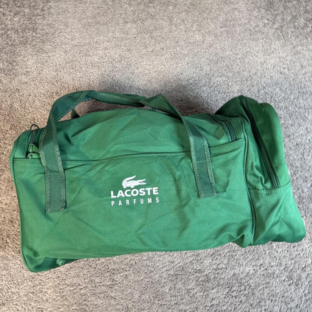 Lacoste Green Duffel Bag 21" Parfums ESSENTIAL Soft Case Travel Gym Mens